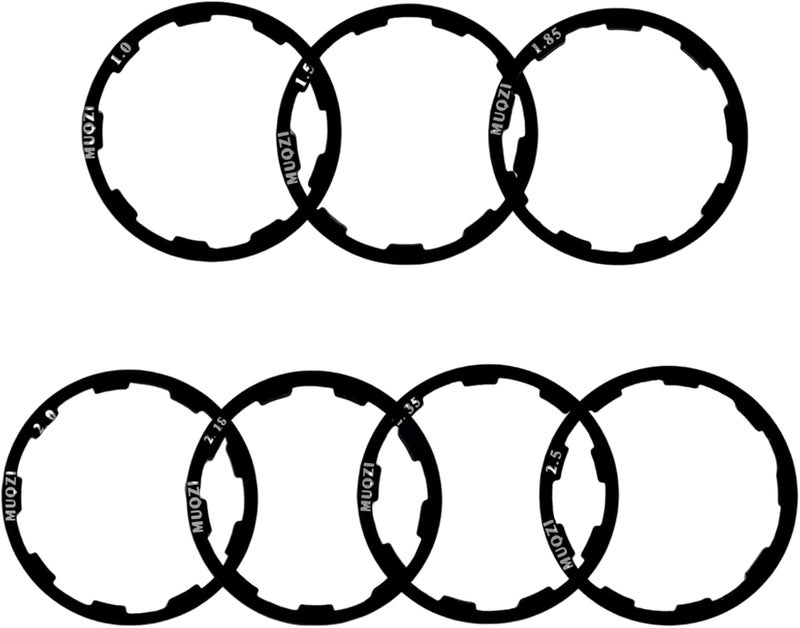 OMASUNB 7PC Bike Hub Spacer Washer Set for MTB & Road Bikes, 7-11S Bicycle Cassette Spacer, Aluminum MTB Flywheel Cassette Spacer with Various Sizes (1/1.5/2/1.85/2.18/2.35mm) - Image 1